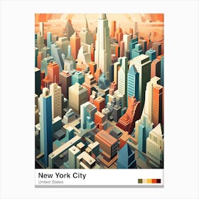 New York City View   Geometric Vector Illustration 1 Poster Canvas Print