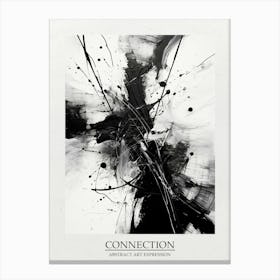 Connection Abstract Black And White 4 Poster Canvas Print