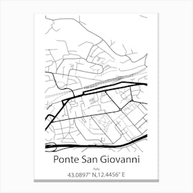 Ponte San Giovanni,Italy Minimalist Map Canvas Print