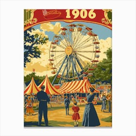 Aihrgdesign A Nostalgic Poster Of A 1906 Fairground Featuring 8879bc80 Ebef 42e6 988e 67988a72bcd7 1 Canvas Print