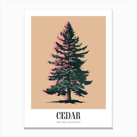 Cedar Tree Colourful Illustration 1 Poster Canvas Print