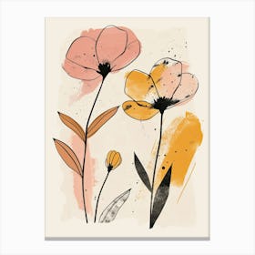 Santa Fe Flower Market Boho Minimalist Style Canvas Print