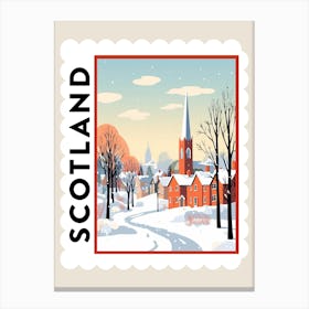 Retro Winter Stamp Poster St Andrews United Kingdom Canvas Print
