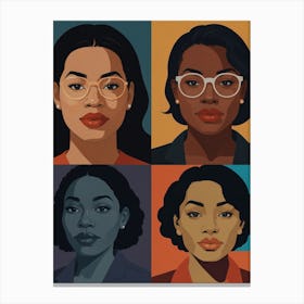 Four Women'S Faces Canvas Print