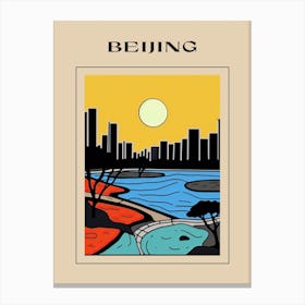 Minimal Design Style Of Beijing, China 1 Poster Canvas Print