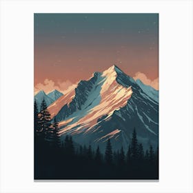Mountains At Sunset Canvas Print
