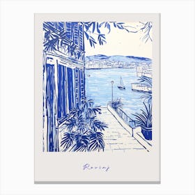 Rovinj Croatia 2 Mediterranean Blue Drawing Poster Canvas Print