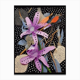 Surreal Florals Purple Flower 1 Flower Painting Canvas Print
