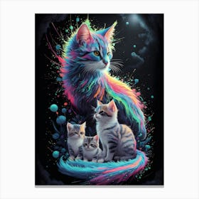 Rainbow Cats Canvas Print