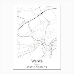 Wanze,Belgium Minimalist Map Canvas Print