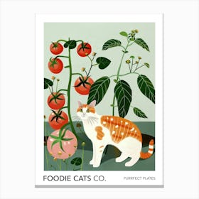 Foodie Cats Co Cat And Tomatoes 3 Canvas Print