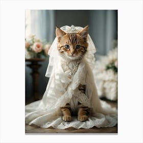 Wedding Cat 1 Canvas Print