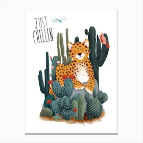 Jungle Chilling Jungle Leopard Fy Canvas Print