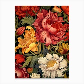 Peony Flower Pattern 1 Canvas Print