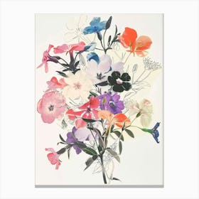 Phlox 3 Collage Flower Bouquet Canvas Print