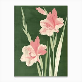 Pink & Green Gladiolus 1 Canvas Print