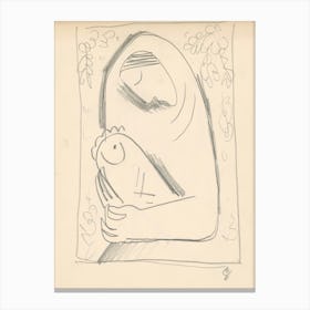 Sketch Of A Mother With A Child In A Blanket, Mikuláš Galanda Canvas Print