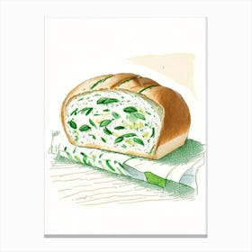 Feta And Spinach Bread Bakery Product Quentin Blake Illustration 1 Canvas Print