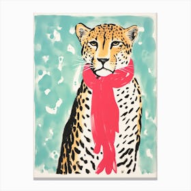 Leopard In Scarf Canvas Print