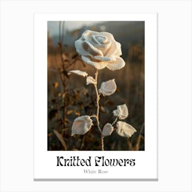 Knitted Flowers White Rose 3 Canvas Print