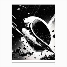 Space Debris Noir Comic Space Canvas Print