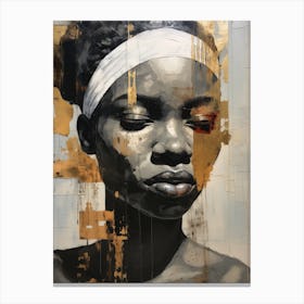 Gold And Black 5 Canvas Print