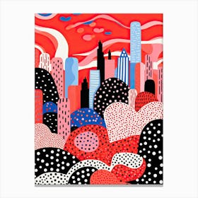 Seoul, Illustration In The Style Of Pop Art 2 Canvas Print