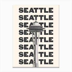 Seattle Space Needle Black & White Canvas Print