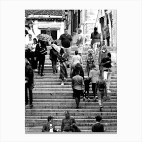 People On Stairs - Anton Maliar art photo Italy Italian photography travel black and white figurative Canvas Print