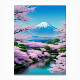 Cherry Blossoms In Japan Cherry Blossoms Mount Fuji Japan 2 Canvas Print