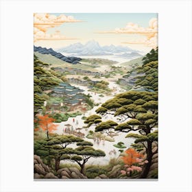 Shikoku Pilgrimage In Shikoku, Ukiyo E Drawing 3 Canvas Print