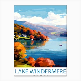Lake WindermereTravel Poster Canvas Print
