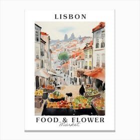 Food Market With Cats In Lisbon 3 Poster Canvas Print