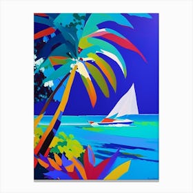 The Maldives Maldives Colourful Painting Tropical Destination Canvas Print
