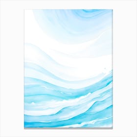 Blue Ocean Wave Watercolor Vertical Composition 114 Canvas Print