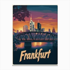 Aihrgdesign A Mid Century Modern Travel Poster For Frankfurt 1 Canvas Print