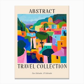 Abstract Travel Collection Poster San Salvador El Salvador 3 Canvas Print