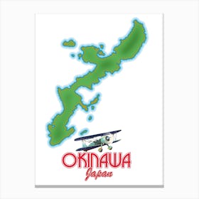 Okinawa Japan map Canvas Print