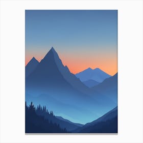 Misty Mountains Vertical Composition In Blue Tone 178 Canvas Print