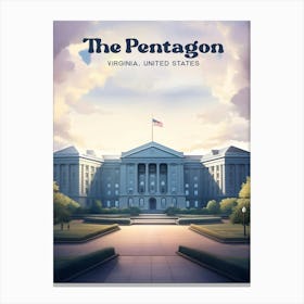 The Pentagon USA Department of Defense Travel Illustration Canvas Print