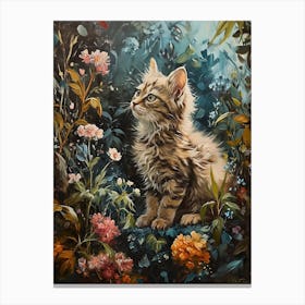 Rococo Inspired Tabby Cat 1 Canvas Print