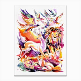 Watercolor Animals Canvas Print