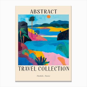 Abstract Travel Collection Poster Honolulu Usa 4 Canvas Print