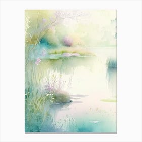Pond Waterscape Gouache 1 Canvas Print