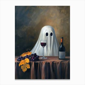 Ghost Drink Wine 1 Canvas Print