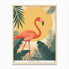 Greater Flamingo South Asia India Tropical Illustration 4 Poster Canvas Print