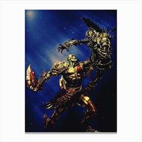 Light Of Heroes ― God Of War Kratos Da Vinci Canvas Print