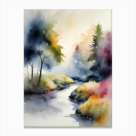 Watercolor Of A River 15 Canvas Print