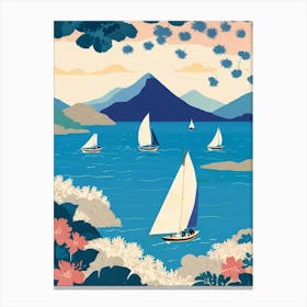 Sailboats In The Sea Canvas Print