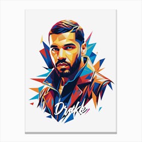 Drake 03 Portrait Music Icon Style WPAP Pop Art Canvas Print